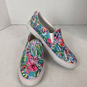 Women's Lily Pulitzer Multi color Canvas Slip on Size 7.5